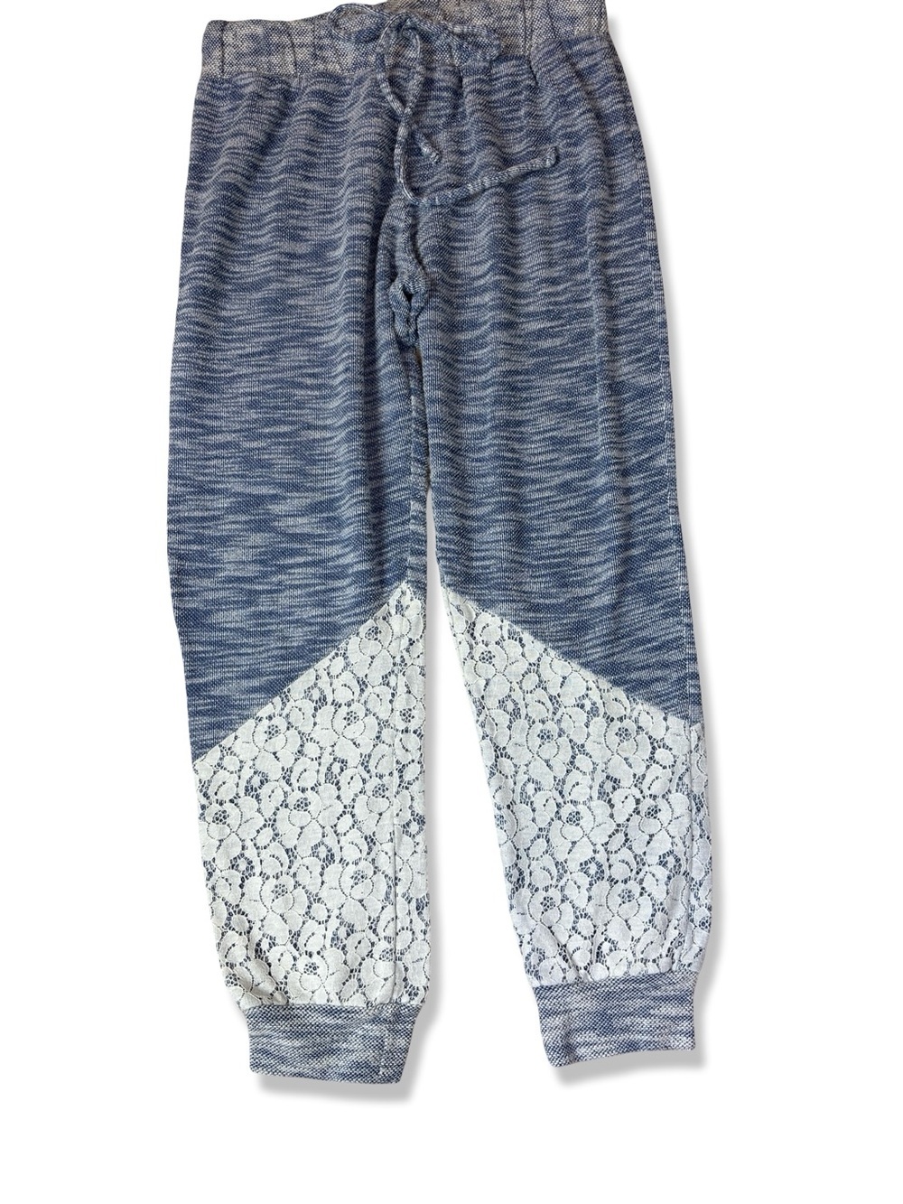 Anthropologie Puella Marled Blue Lace Lounge Jogger Pants
